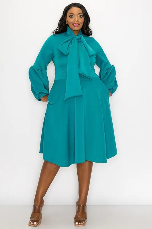Bishop Sleeve Midi Dress