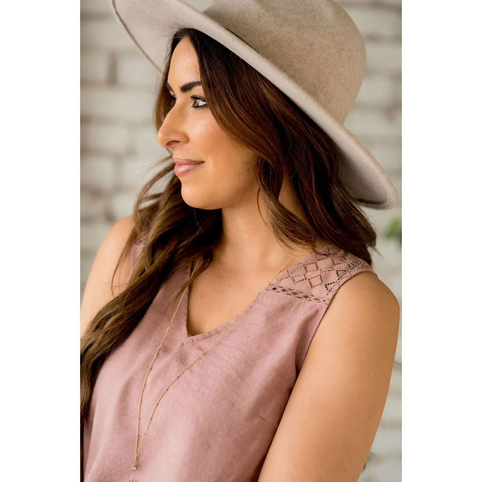 Diamond Cut Out V-Neck Tank