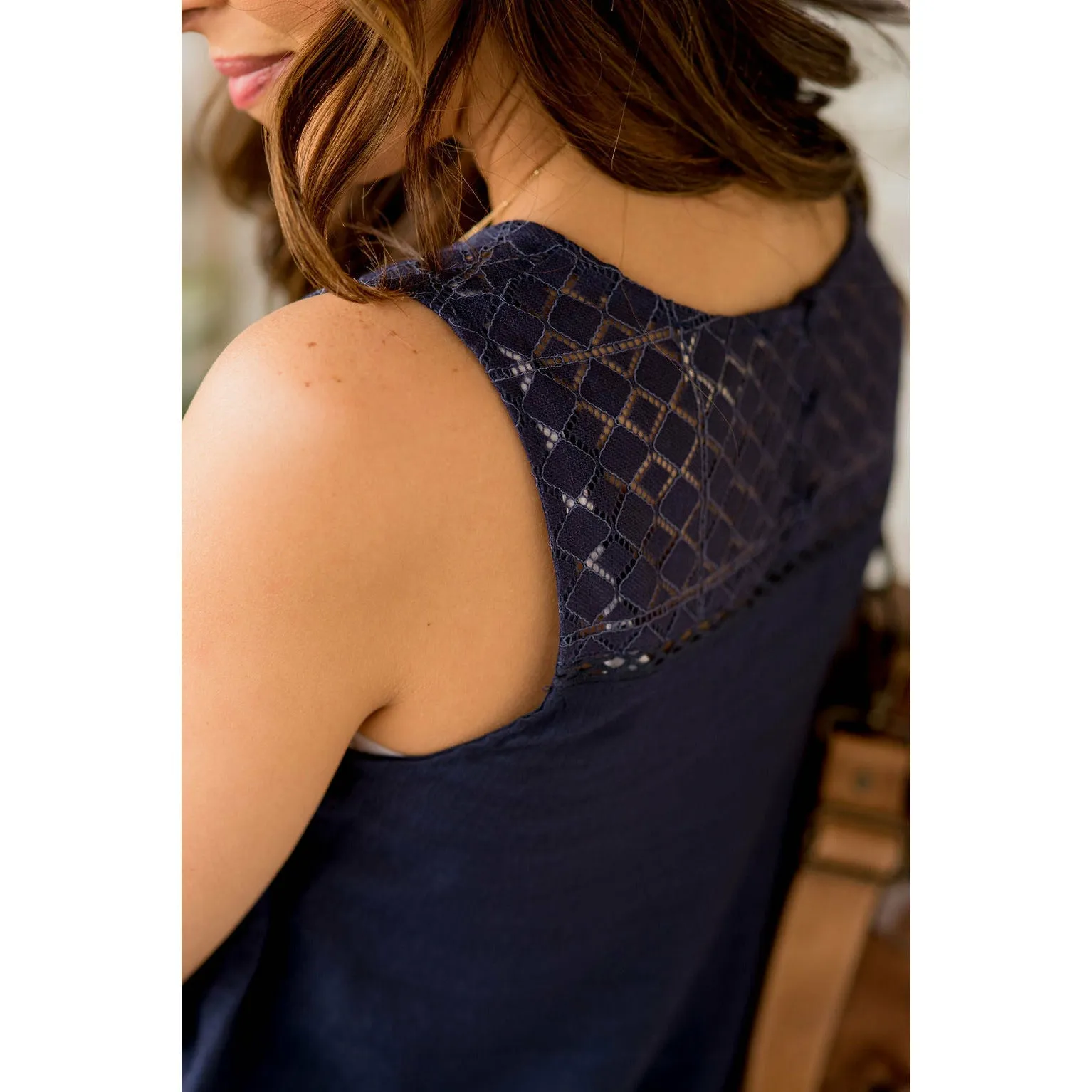 Diamond Cut Out V-Neck Tank