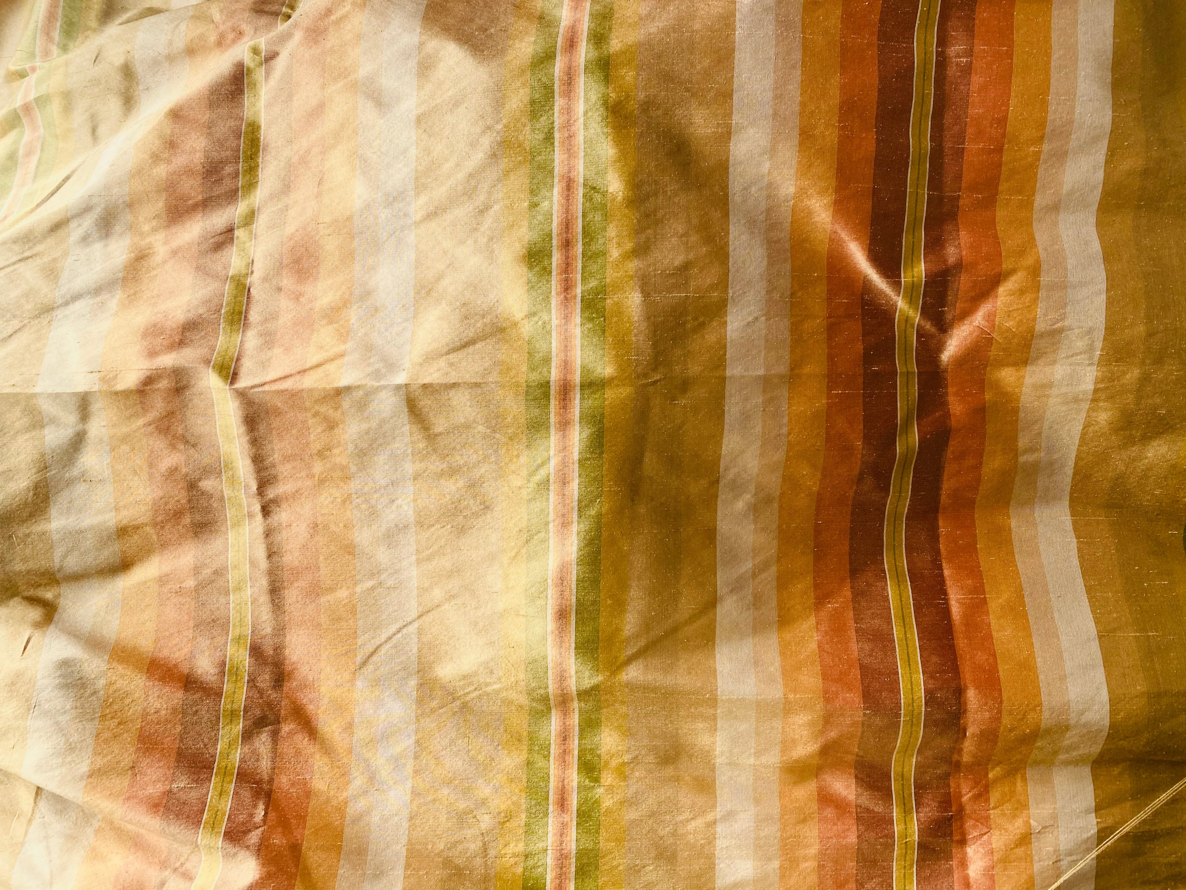 NEW Prince Charming 100% Silk Dupioni Fabric - Sunshine Stripes
